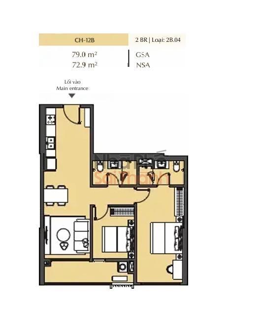 Hình ảnh Bán căn hộ 2 Phòng ngủ Masteri Park Place – B1 | 79m² | View Nội khu