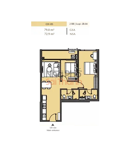 Hình ảnh Bán căn hộ 2 Phòng ngủ Masteri Park Place – B2 | 79m² | View Đường lớn - Nội khu