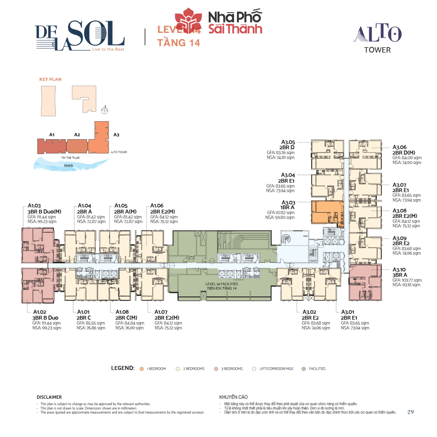 Mặt bằng To&agrave; Alto - Layout 3