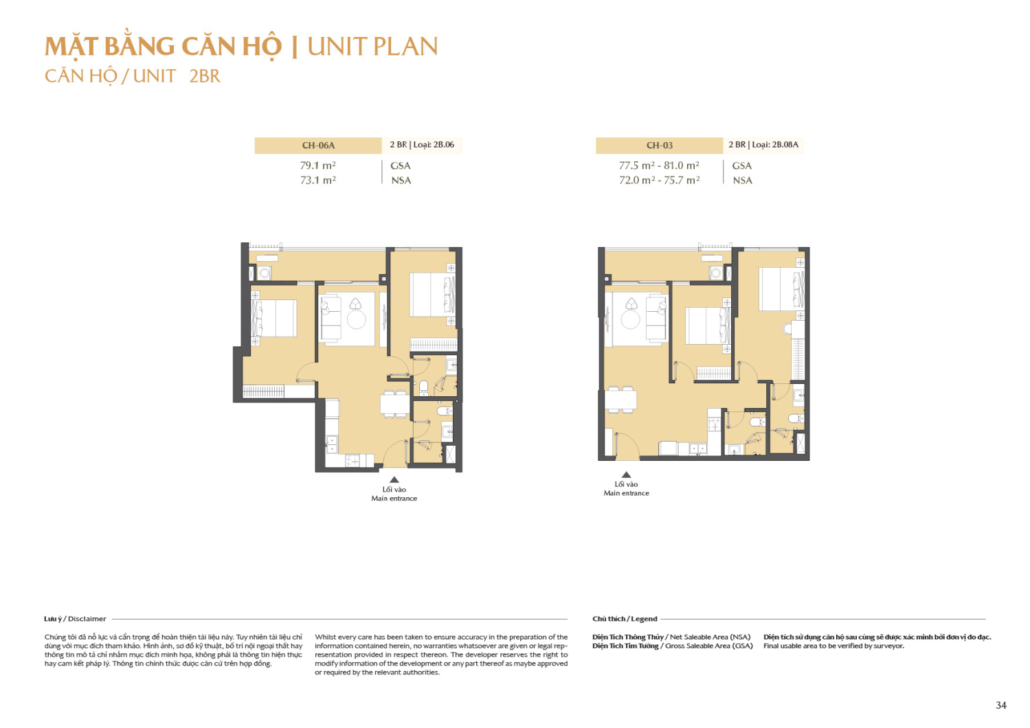 Layout căn hộ 2 ph&ograve;ng ngủ to&agrave; B1 - Layout 3