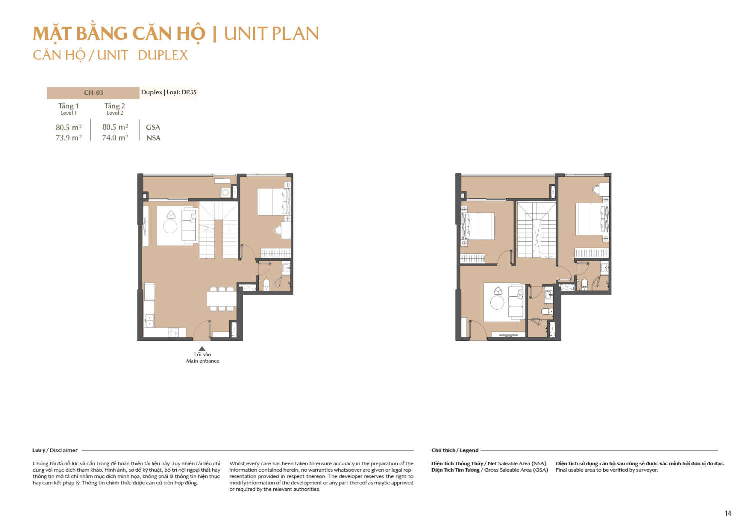 Layout căn hộ  Duplex to&agrave; B2 - Layout 3