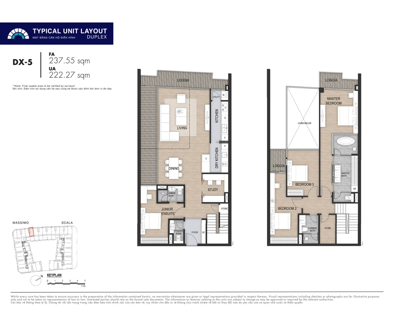 Mặt bằng Duplex The Opera Residence - Layout 5