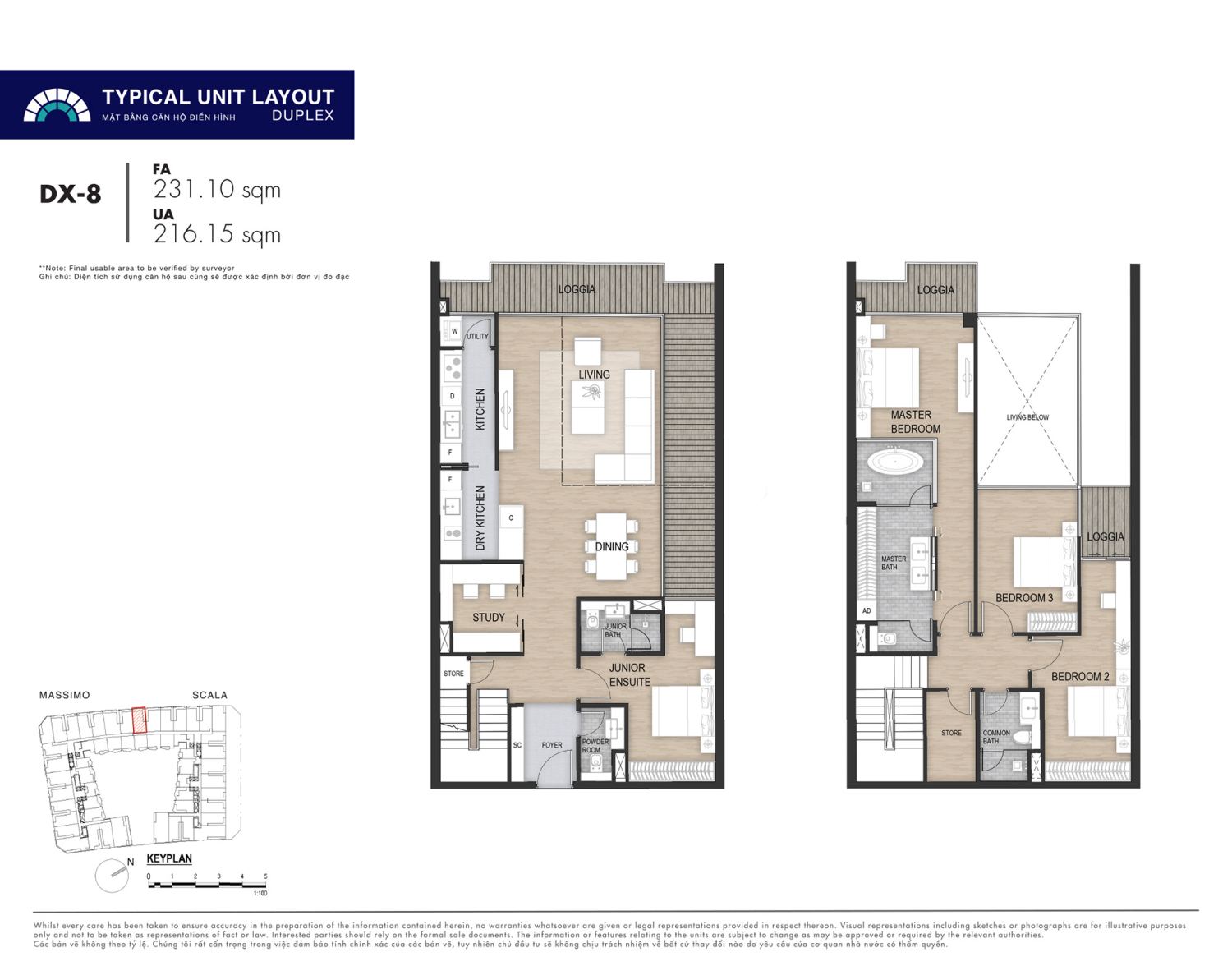 Mặt bằng Duplex The Opera Residence - Layout 8