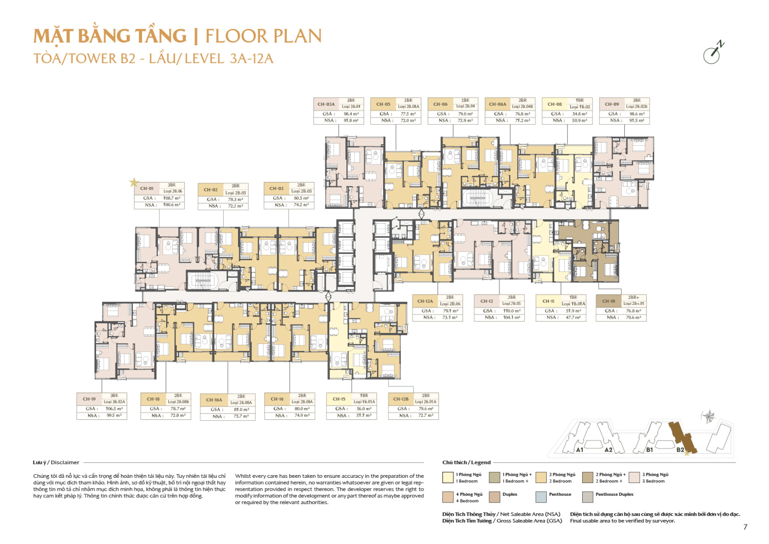 Mặt bằng To&agrave; B2 - Layout 5