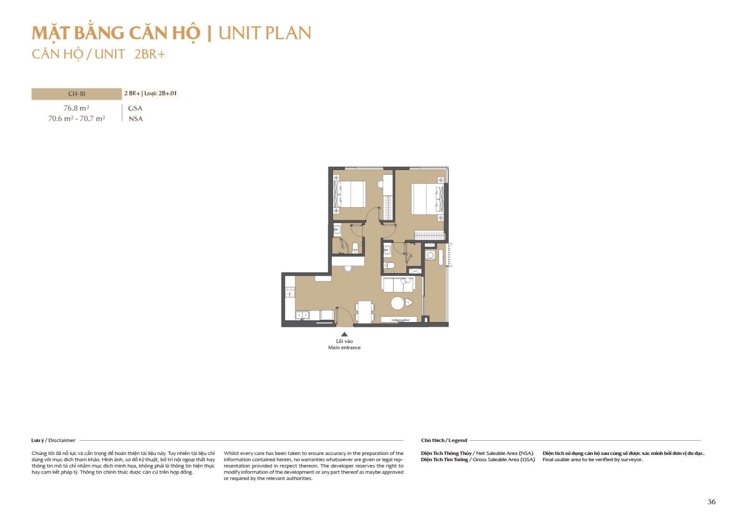 Layout căn hộ 2 ph&ograve;ng ngủ to&agrave; B1 - Layout 5