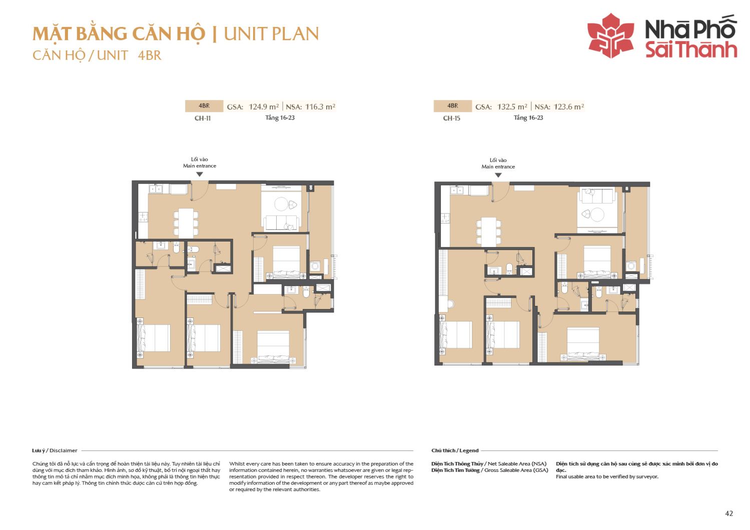 Layout căn hộ 4 ph&ograve;ng ngủ to&agrave; A2 - Layout 1