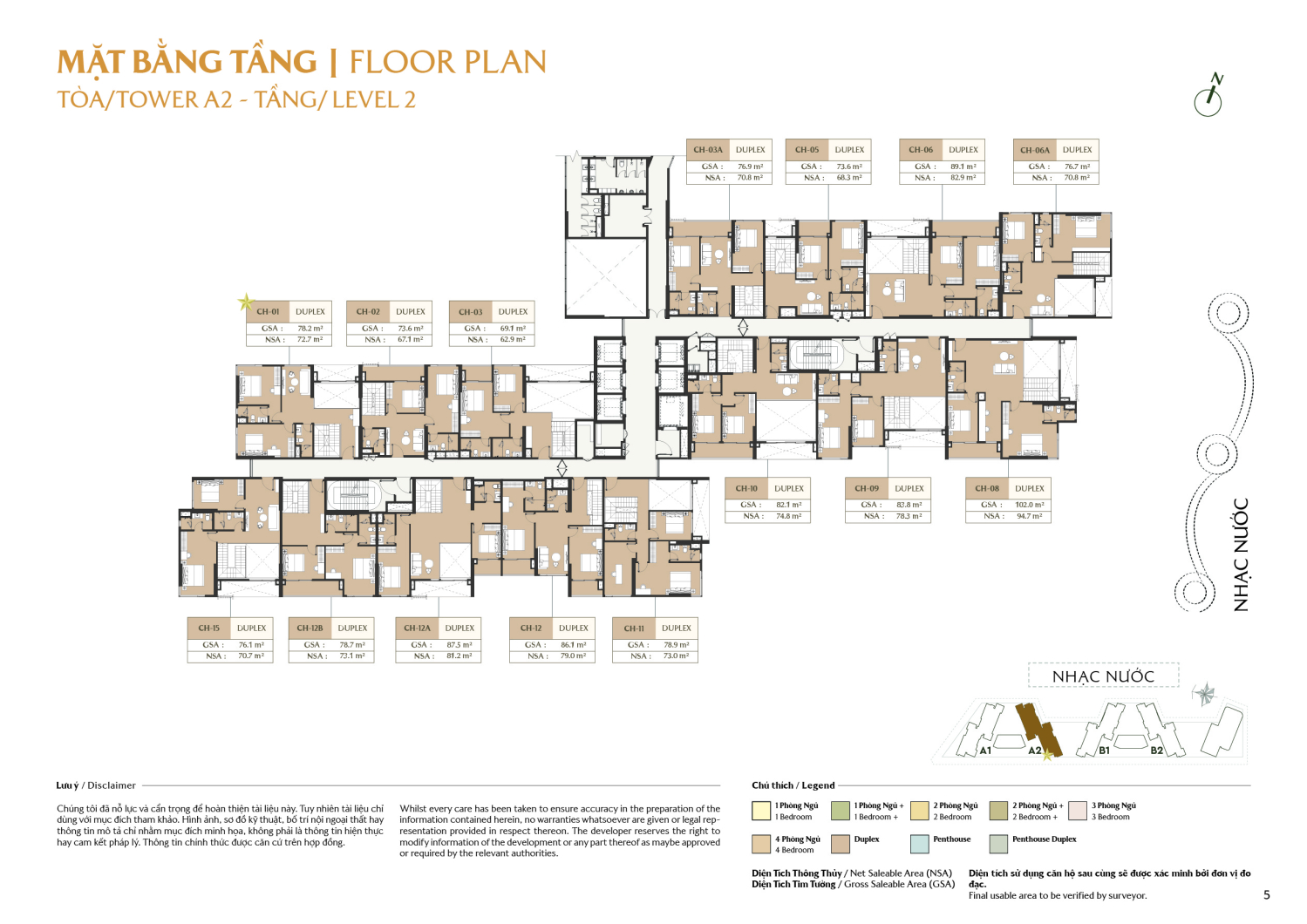 Mặt bằng To&agrave; A2 - Layout 3