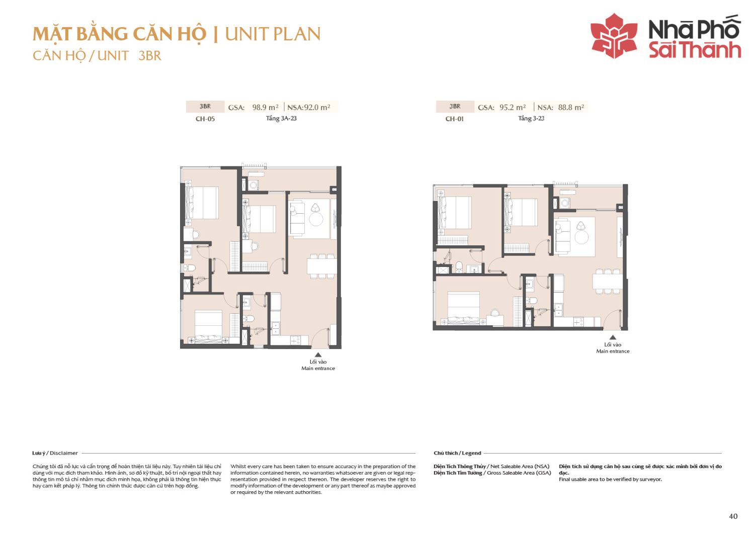 Layout căn hộ 3 ph&ograve;ng ngủ to&agrave; A2 - Layout 1