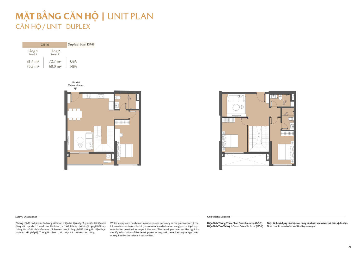 Layout căn hộ  Duplex to&agrave; B2 - Layout 10