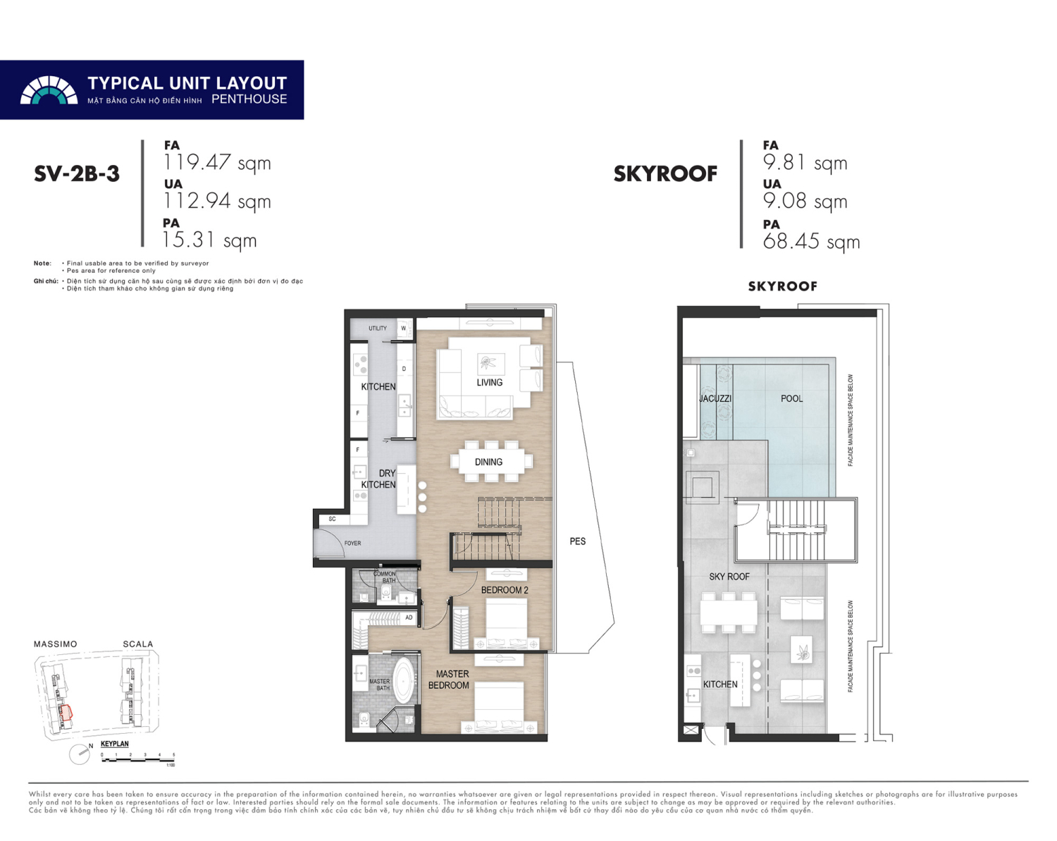 Mặt bằng Penhouse - Layout 6