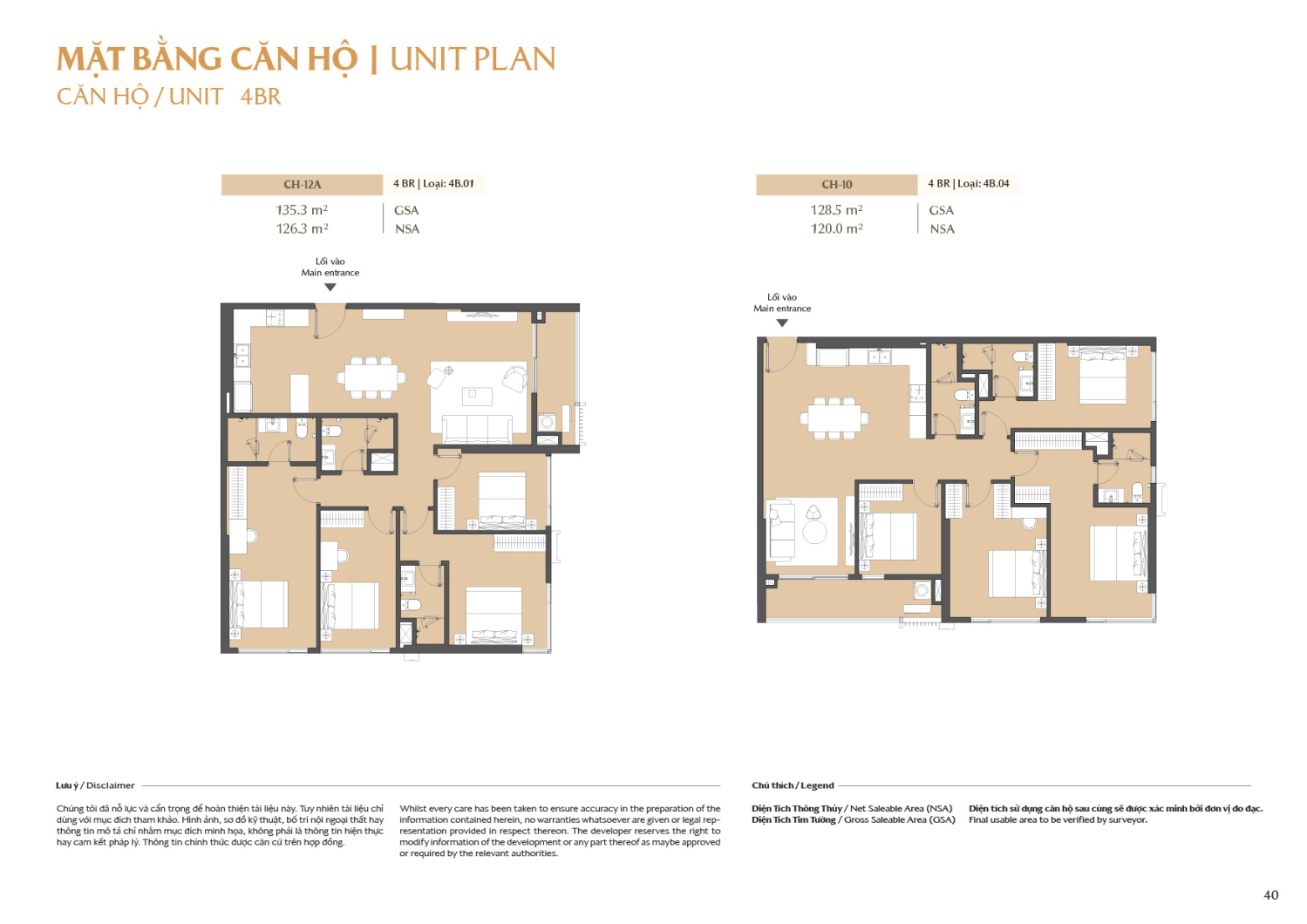 Layout căn hộ 4 ph&ograve;ng ngủ to&agrave; B2 - Layout 1