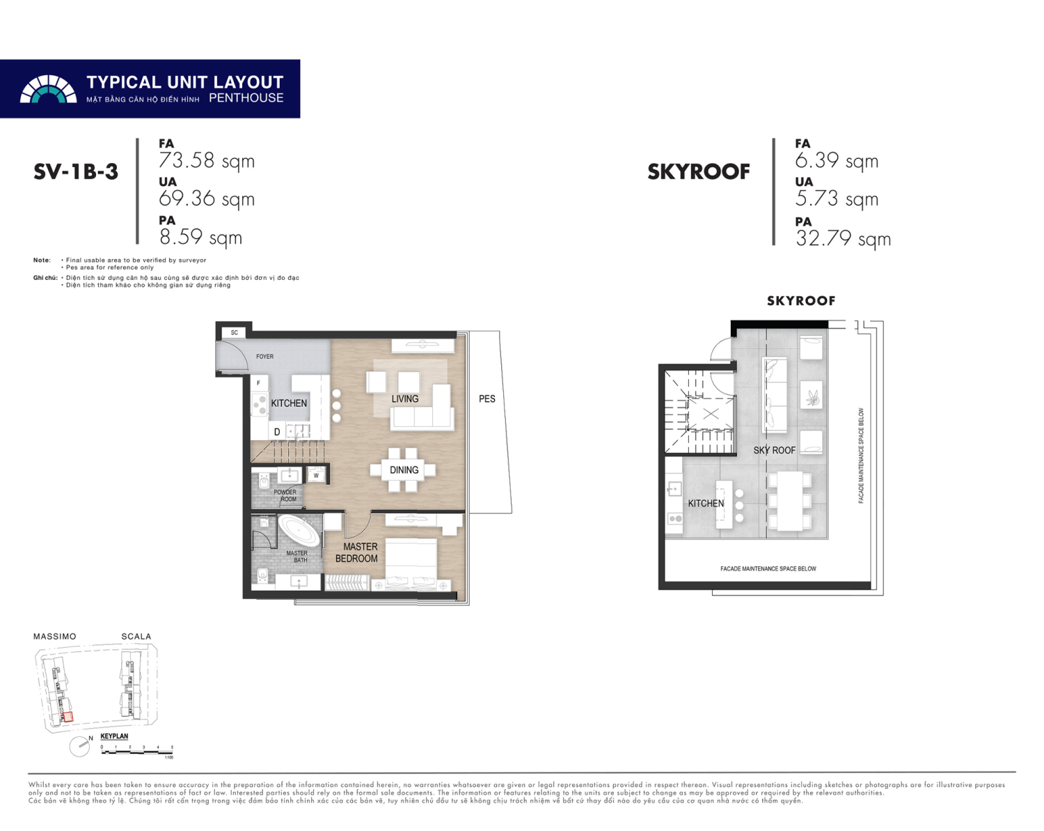 Mặt bằng Penhouse - Layout 3