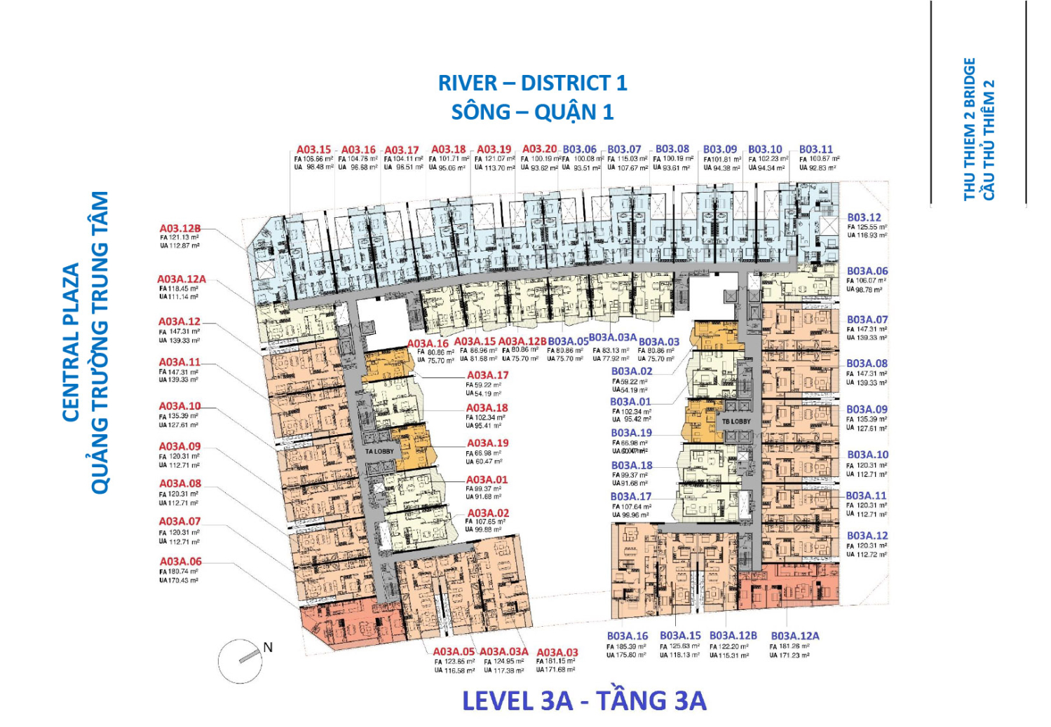 Mặt bằng Tầng 3A - Layout 1