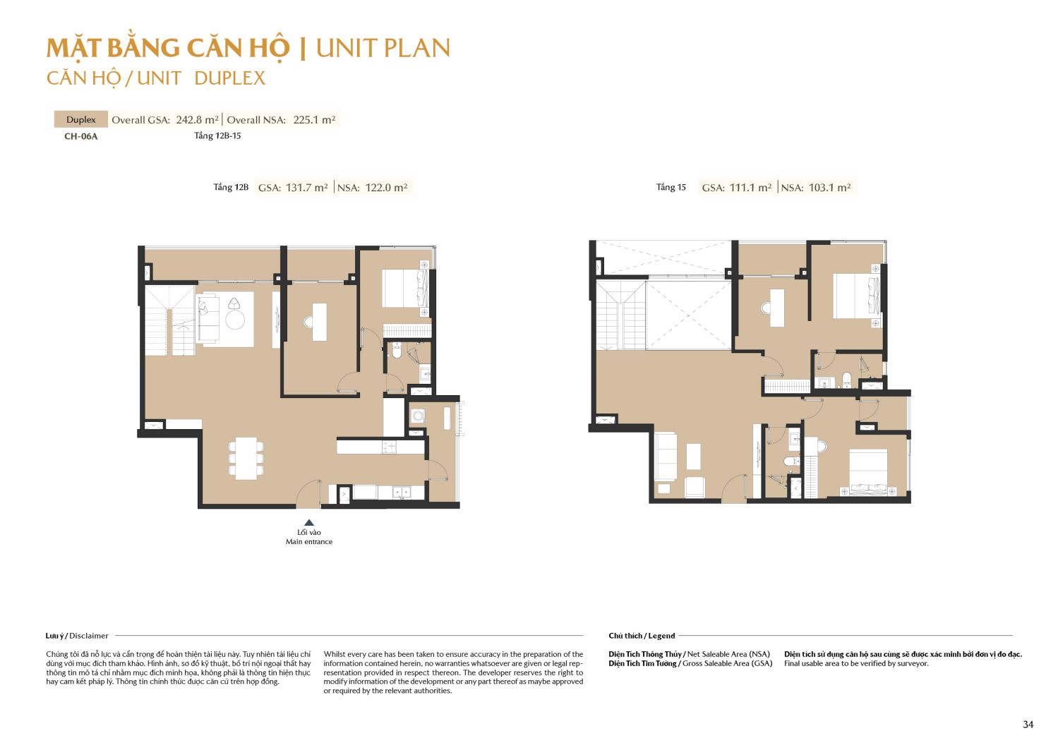 Layout căn hộ  Duplex to&agrave; A1 - Layout 22