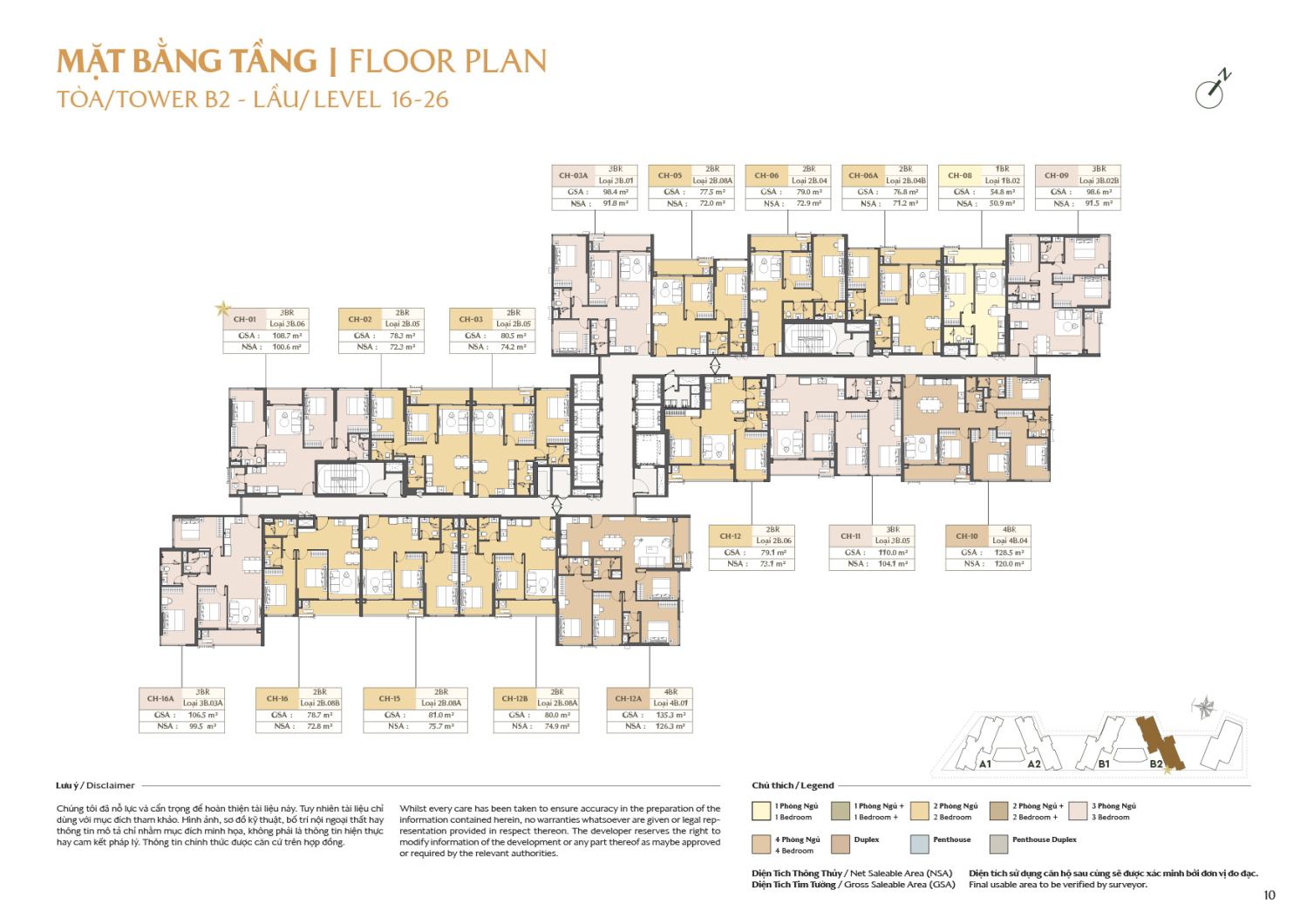 Mặt bằng To&agrave; B2 - Layout 8