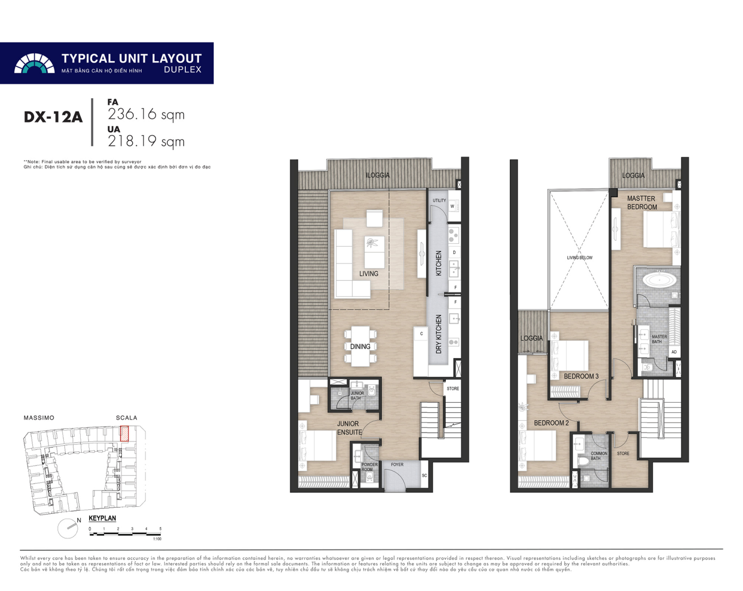 Mặt bằng Duplex The Opera Residence - Layout 13