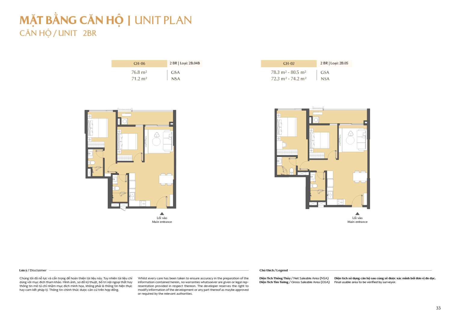 Layout căn hộ 2 ph&ograve;ng ngủ to&agrave; B2 - Layout 2