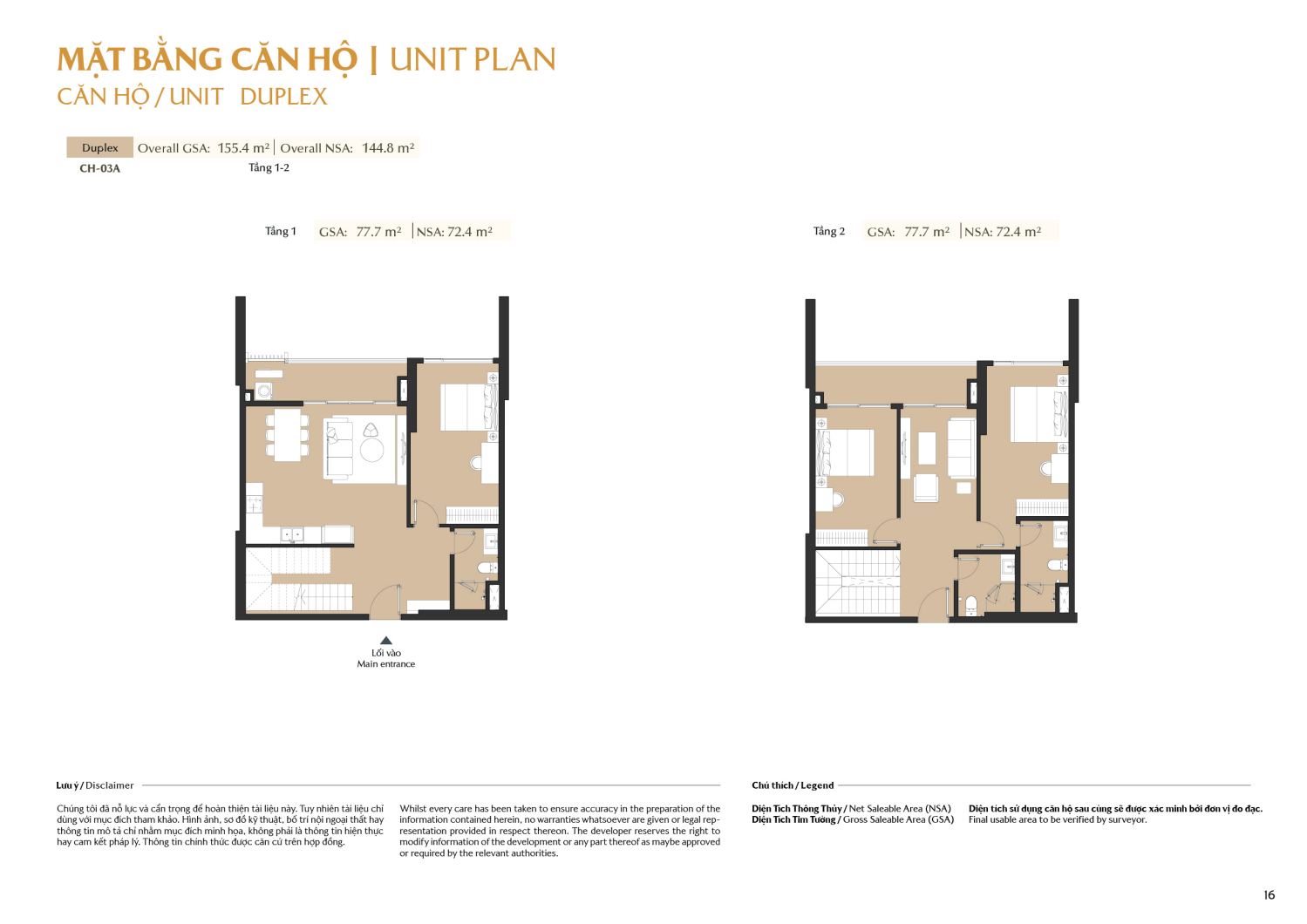 Layout căn hộ  Duplex to&agrave; A1 - Layout 4