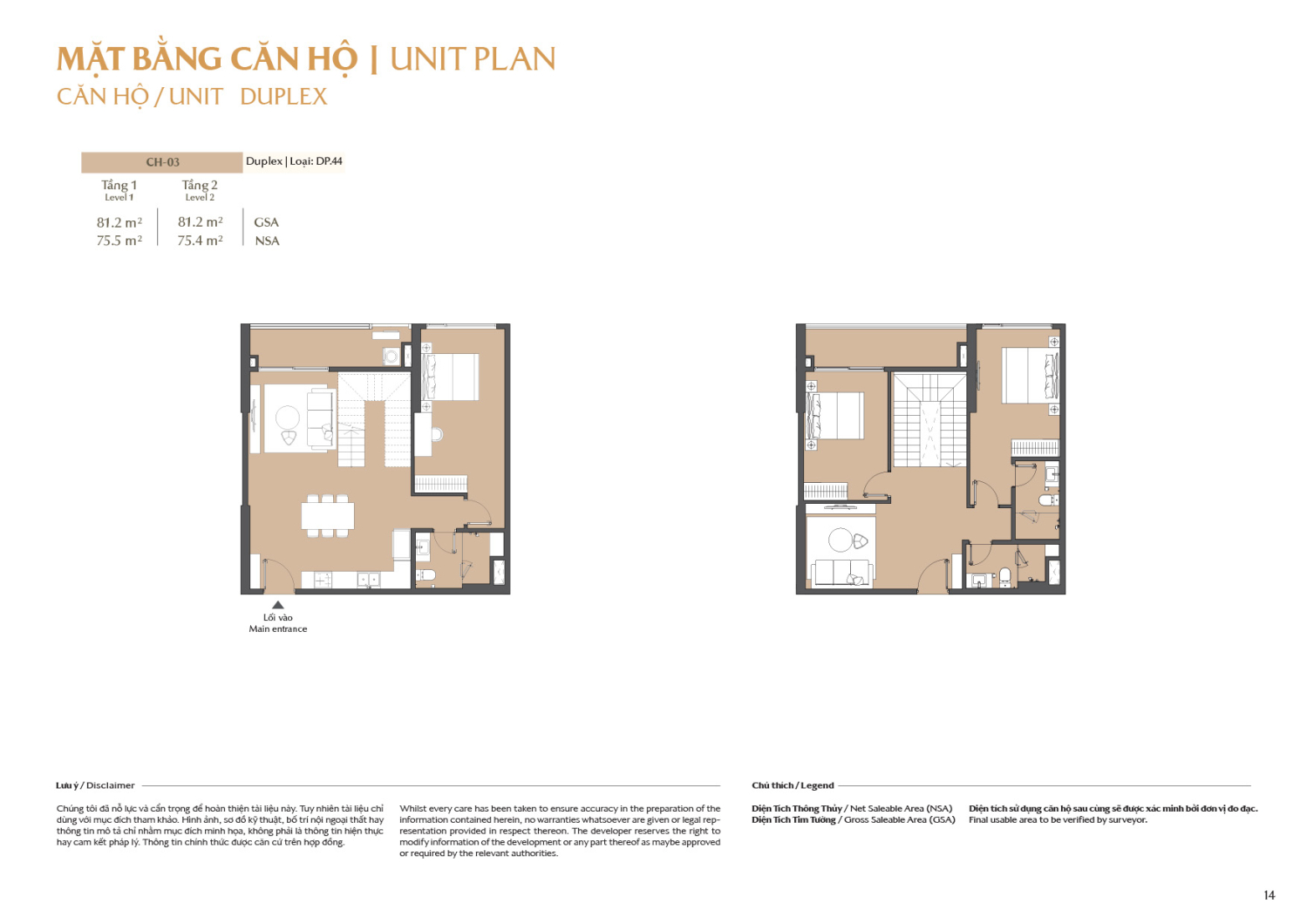 Layout căn hộ  Duplex to&agrave; B1 - Layout 3