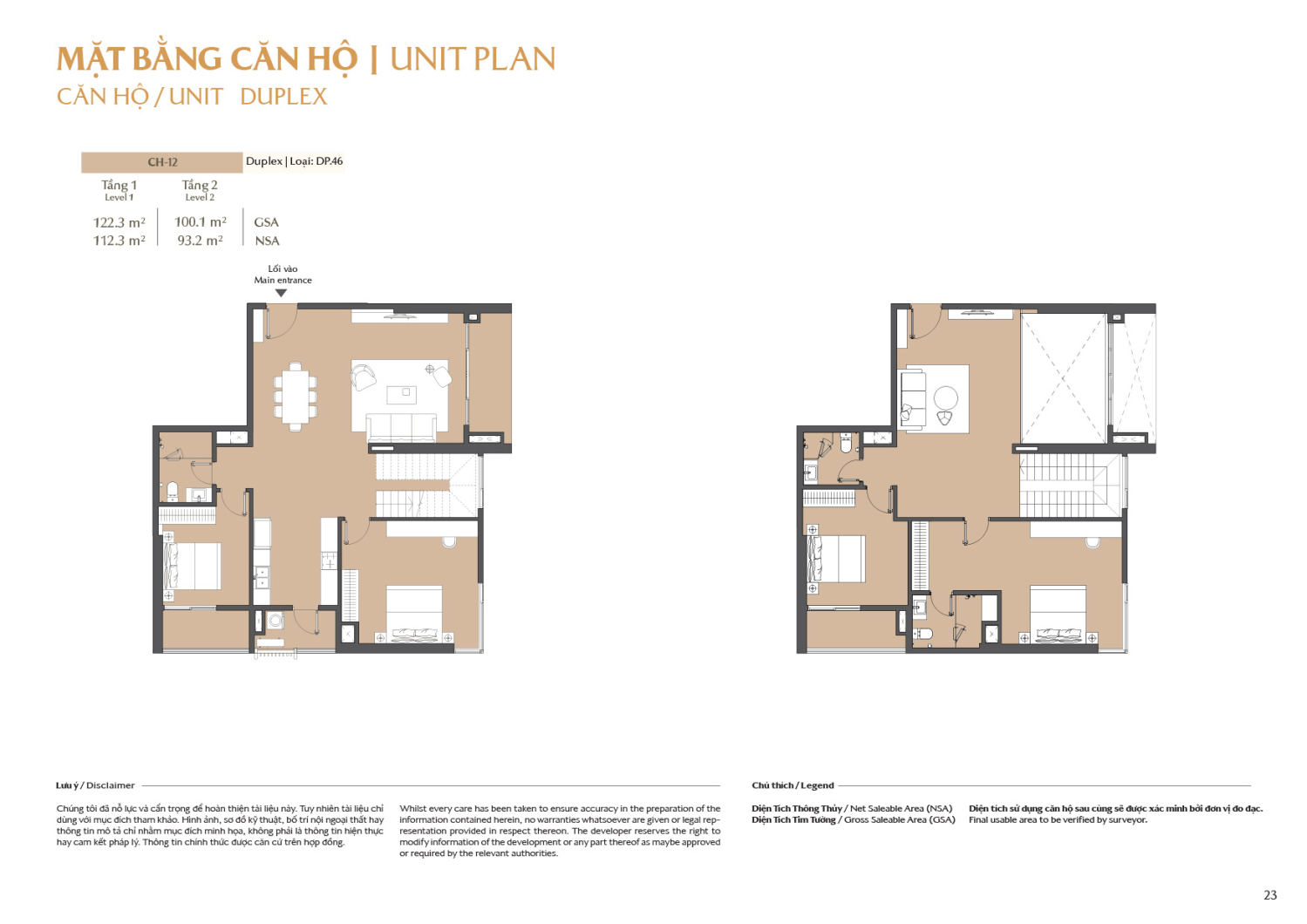Layout căn hộ  Duplex to&agrave; B2 - Layout 12