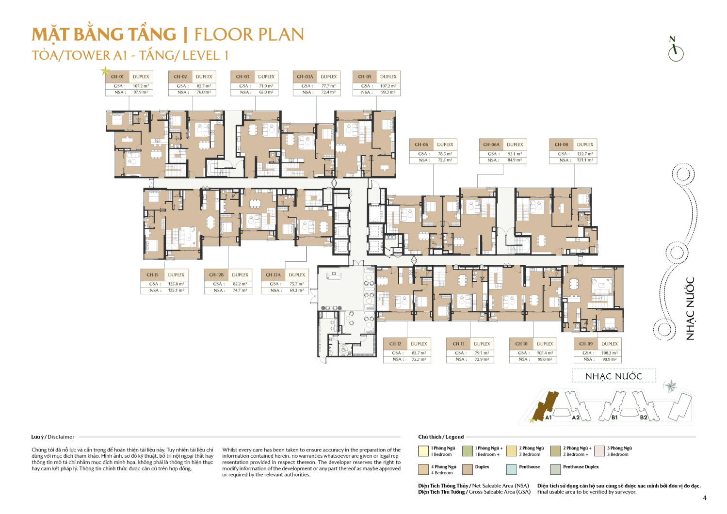 Mặt bằng To&agrave; A1 - Layout 2