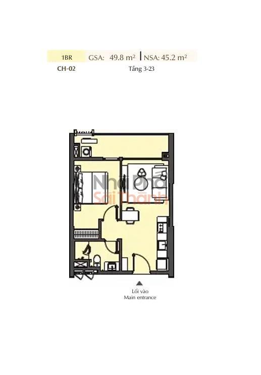 Hình ảnh Bán căn hộ Masteri Park Place A2-03-02 – Tòa A2 tầng 03 | 1 Phòng ngủ| View Đường lớn-Nội khu