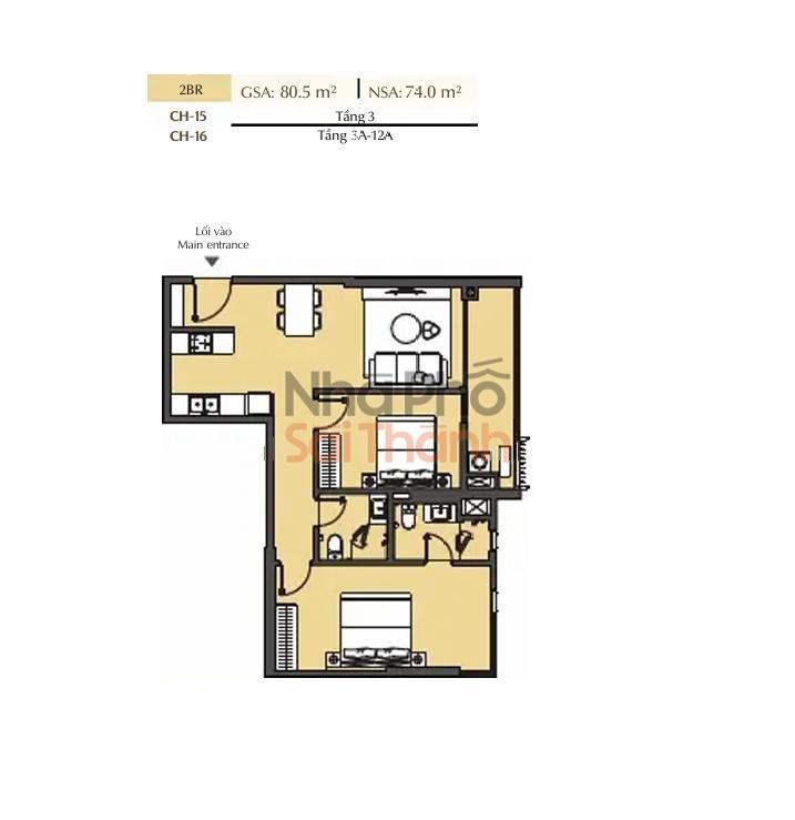 Hình ảnh Bán căn hộ Masteri Park Place – A2 | 2 Phòng ngủ | 74m² | View Kênh đào nhạc nước