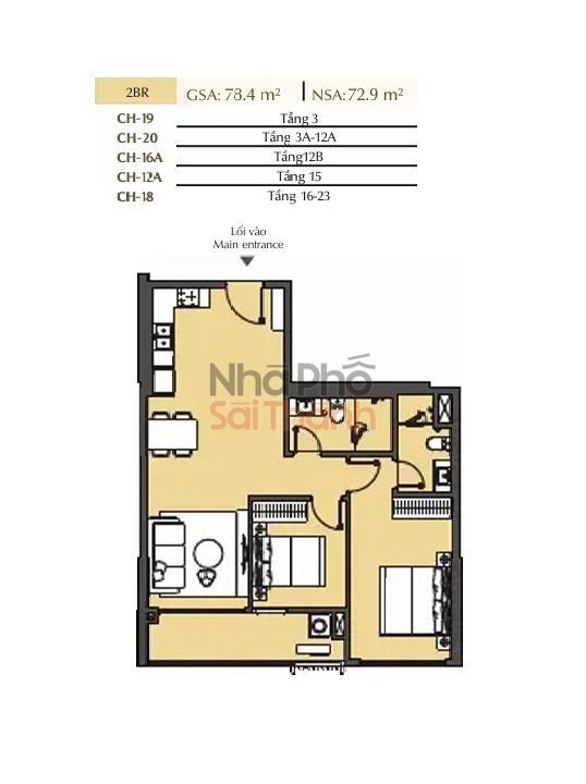 Hình ảnh Bán căn hộ Masteri Park Place – A2 | 2 Phòng ngủ | 78.4m² | View Kênh đào nhạc nước
