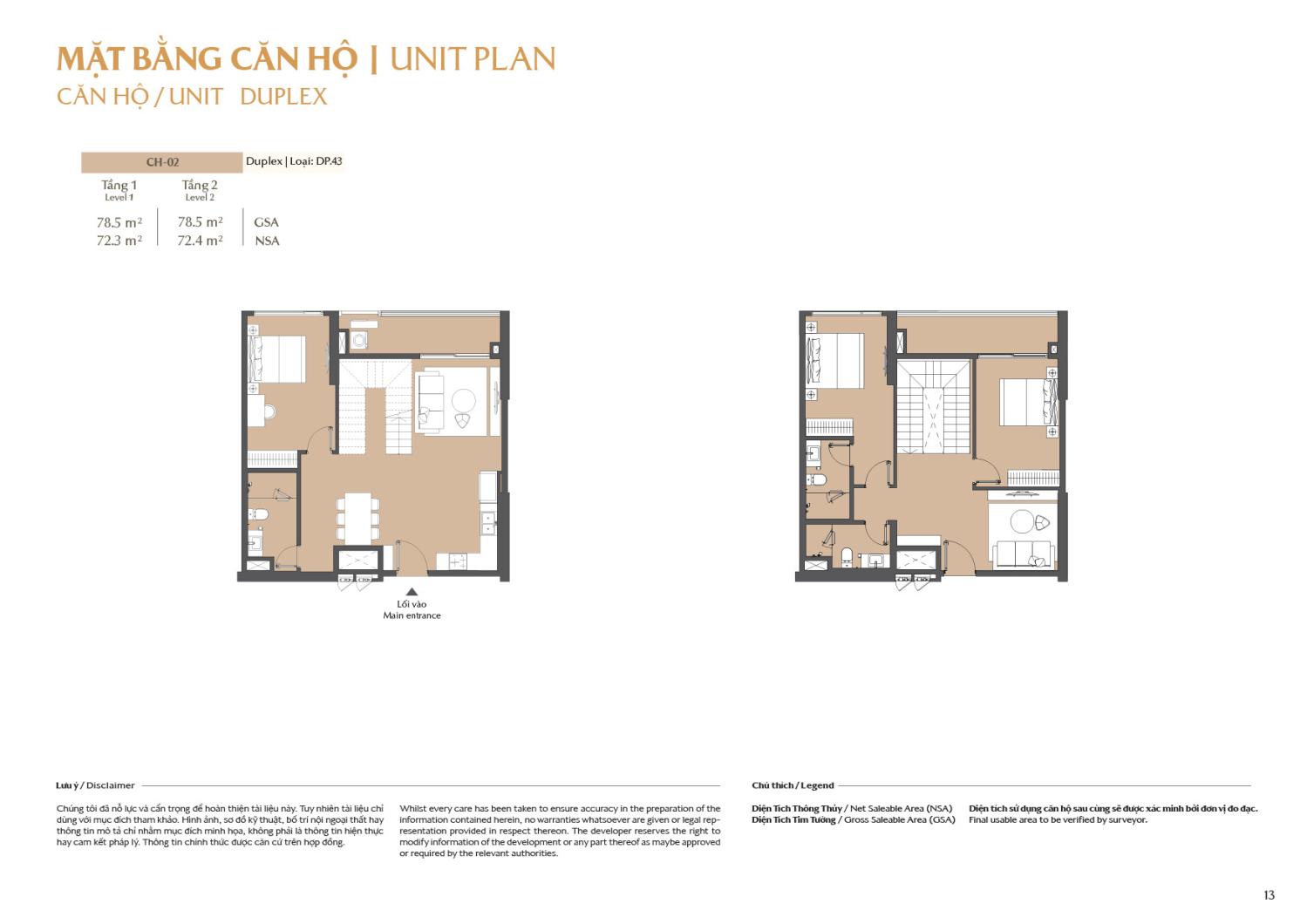Layout căn hộ  Duplex to&agrave; B1 - Layout 2