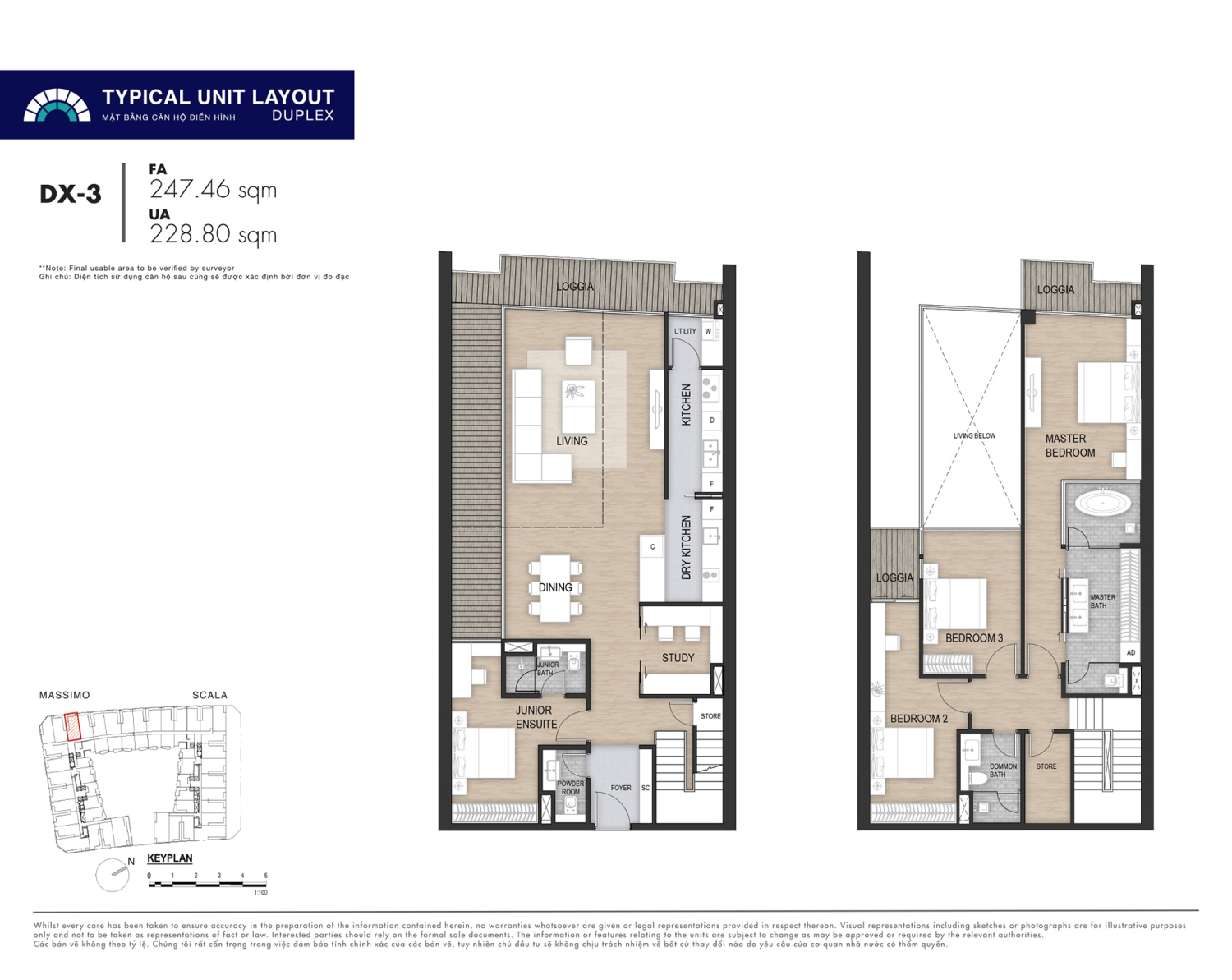 Mặt bằng Duplex The Opera Residence - Layout 3