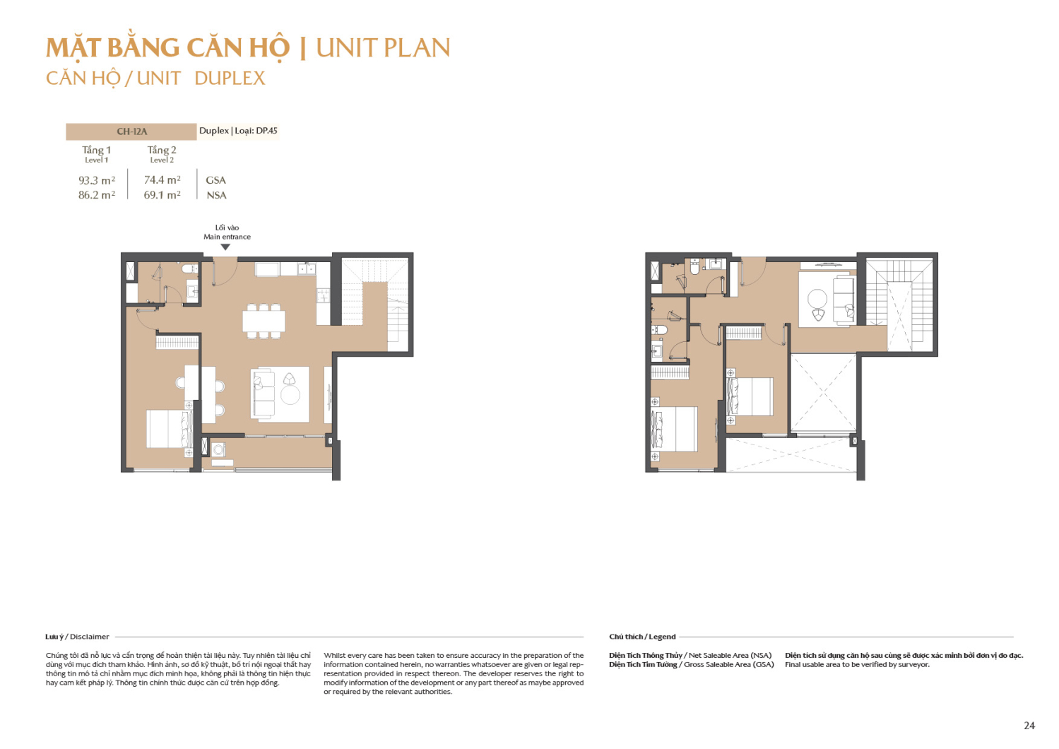 Layout căn hộ  Duplex to&agrave; B2 - Layout 13