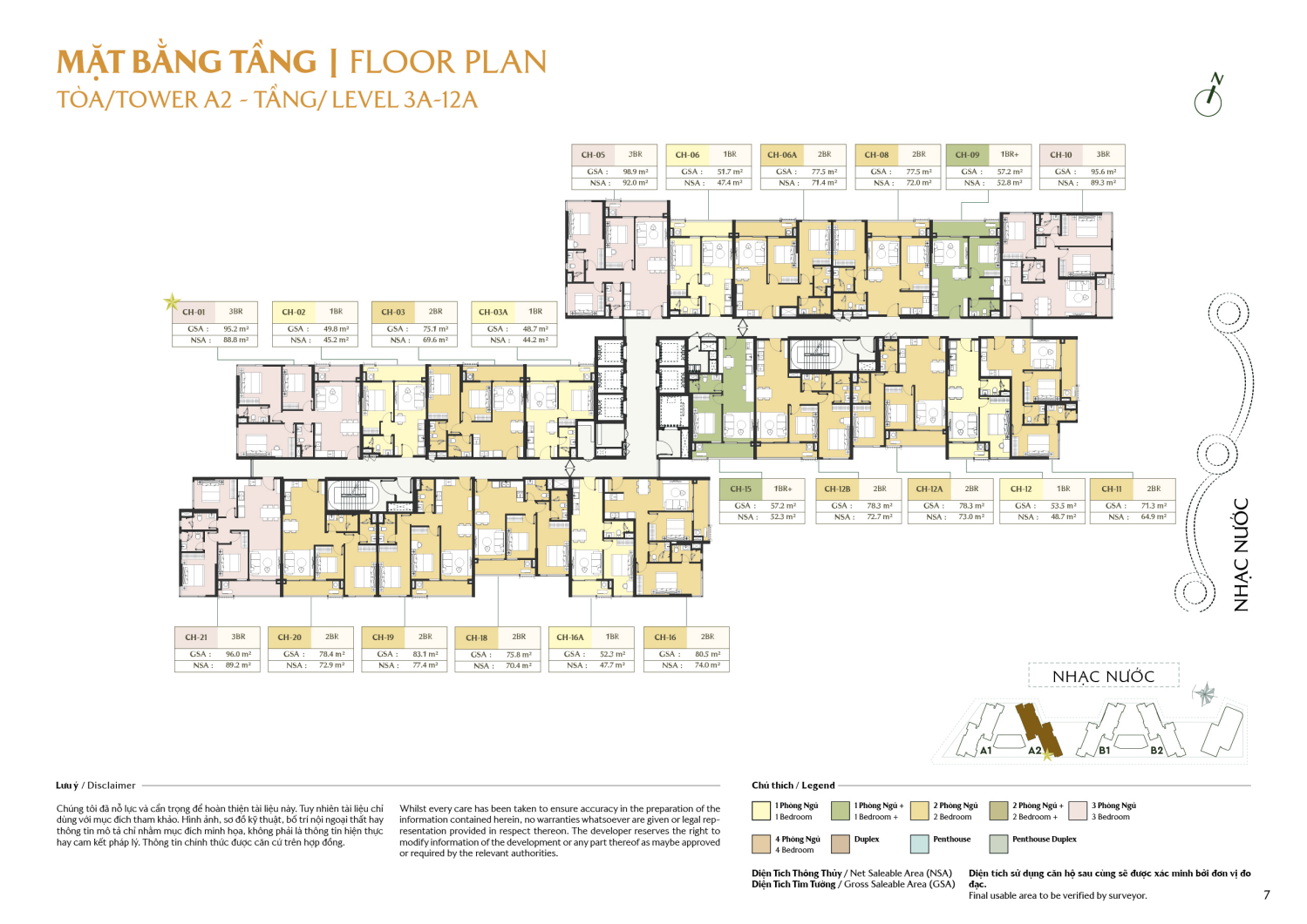 Mặt bằng To&agrave; A2 - Layout 5