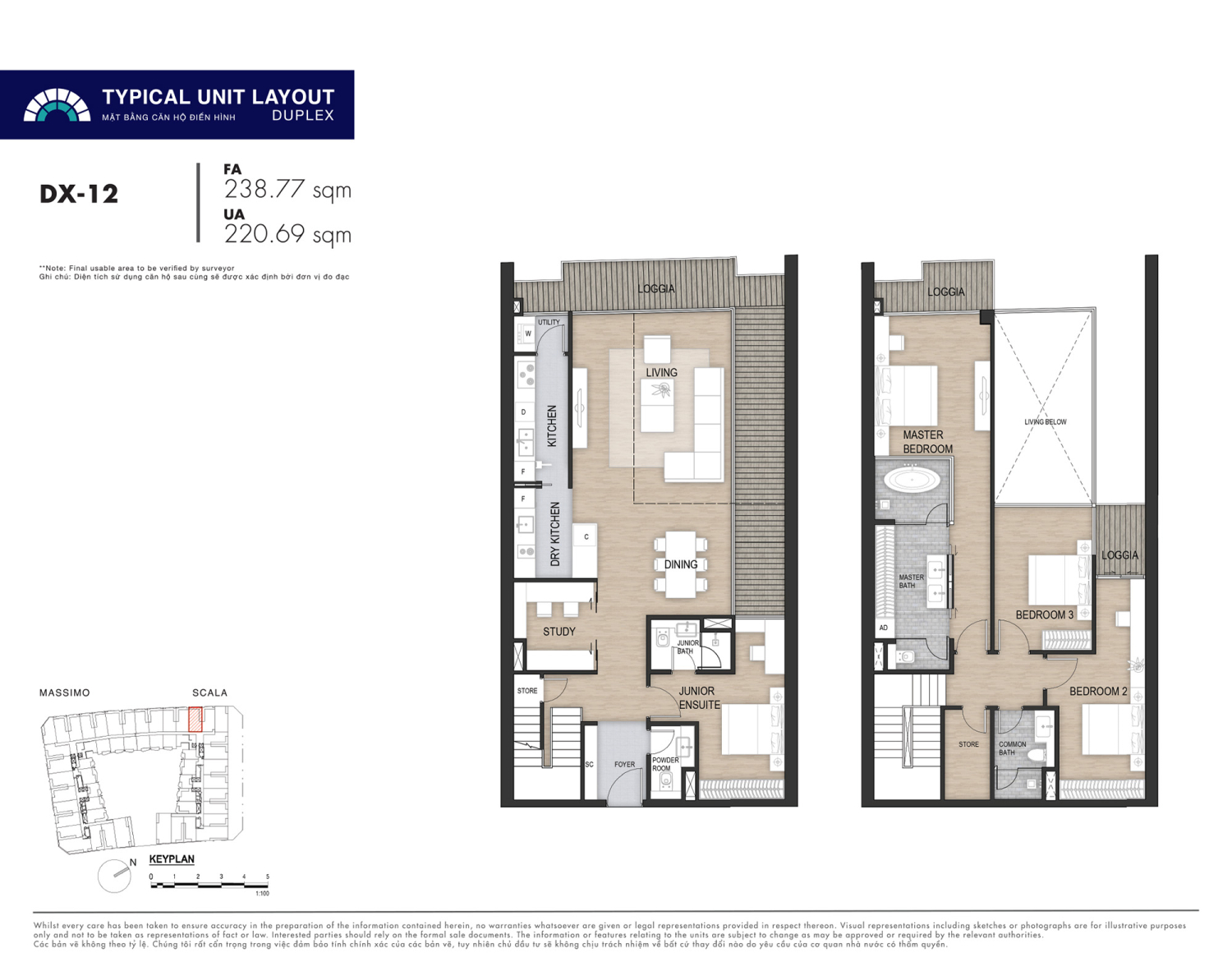 Mặt bằng Duplex The Opera Residence - Layout 12