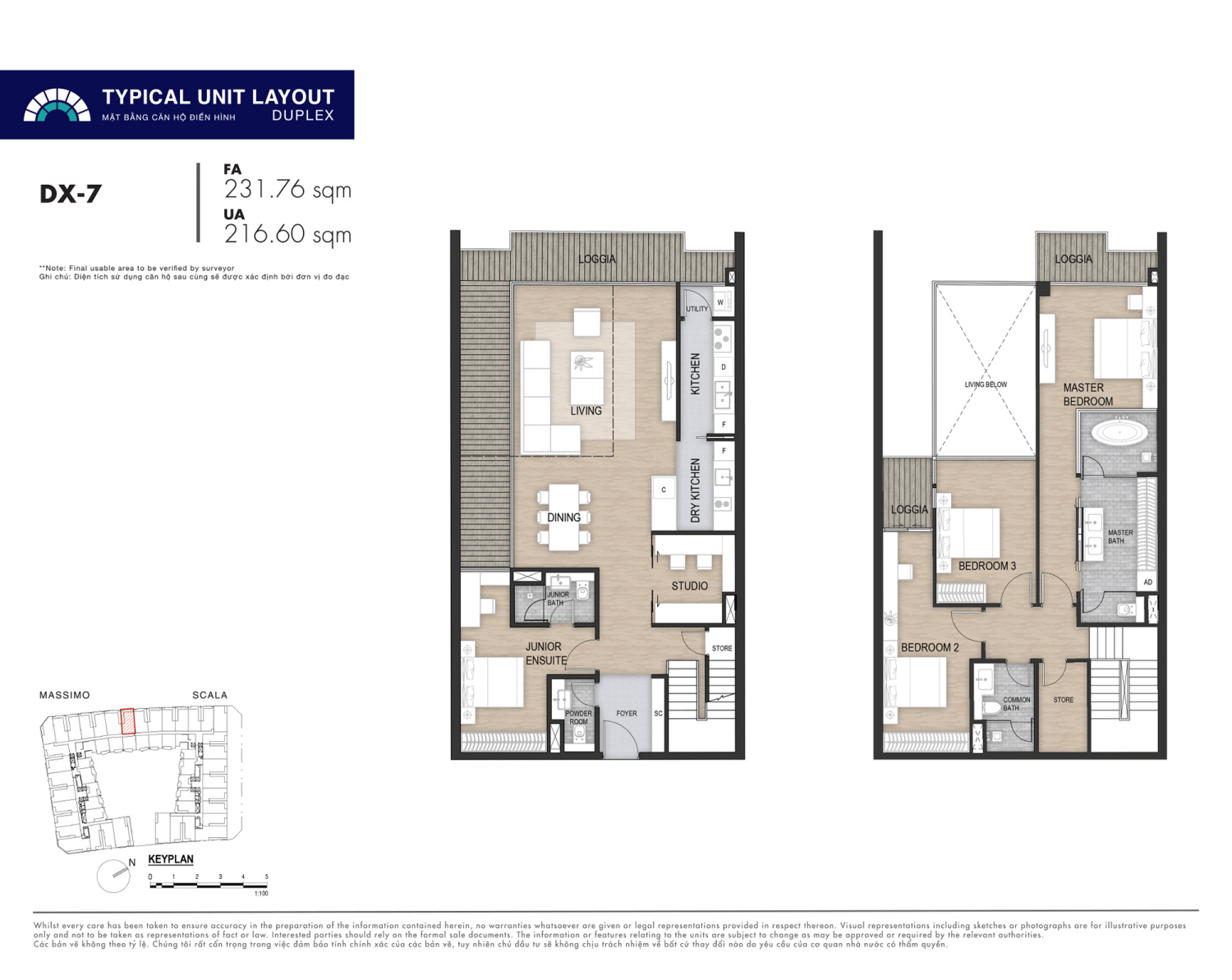 Mặt bằng Duplex The Opera Residence - Layout 7