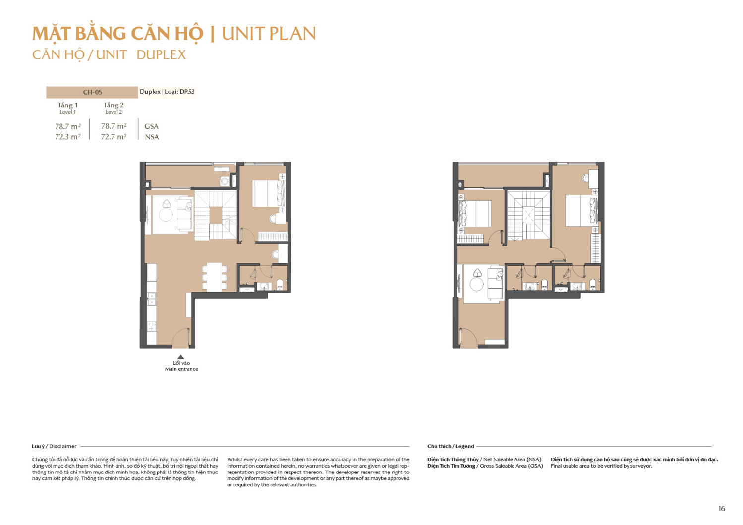 Layout căn hộ  Duplex to&agrave; B2 - Layout 5