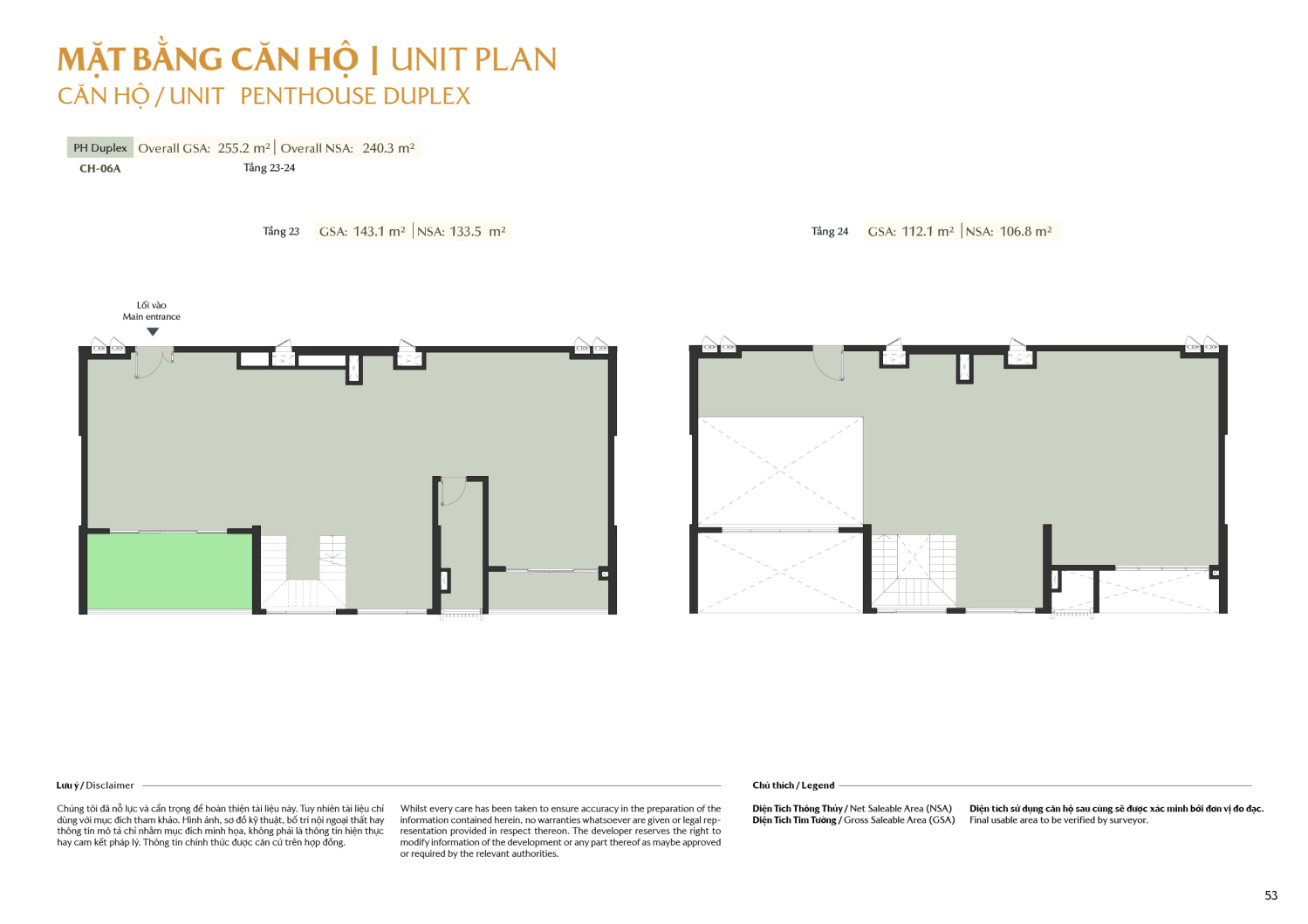 Layout căn hộ Penhouse Duplex  A1 - Layout 7
