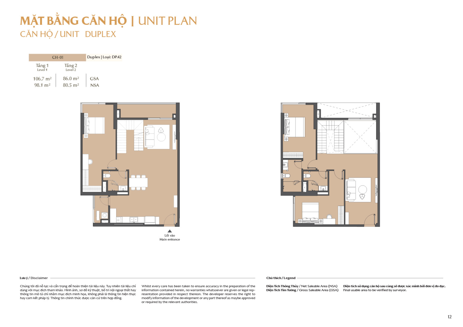 Layout căn hộ  Duplex to&agrave; B1 - Layout 1
