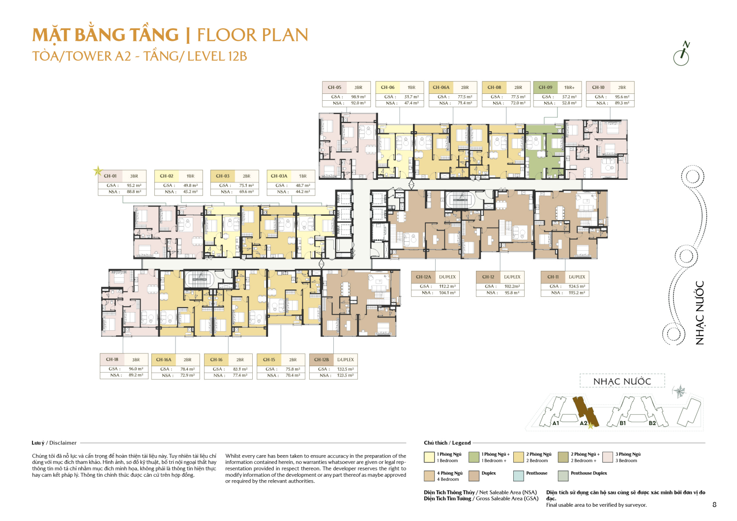 Mặt bằng To&agrave; A2 - Layout 6