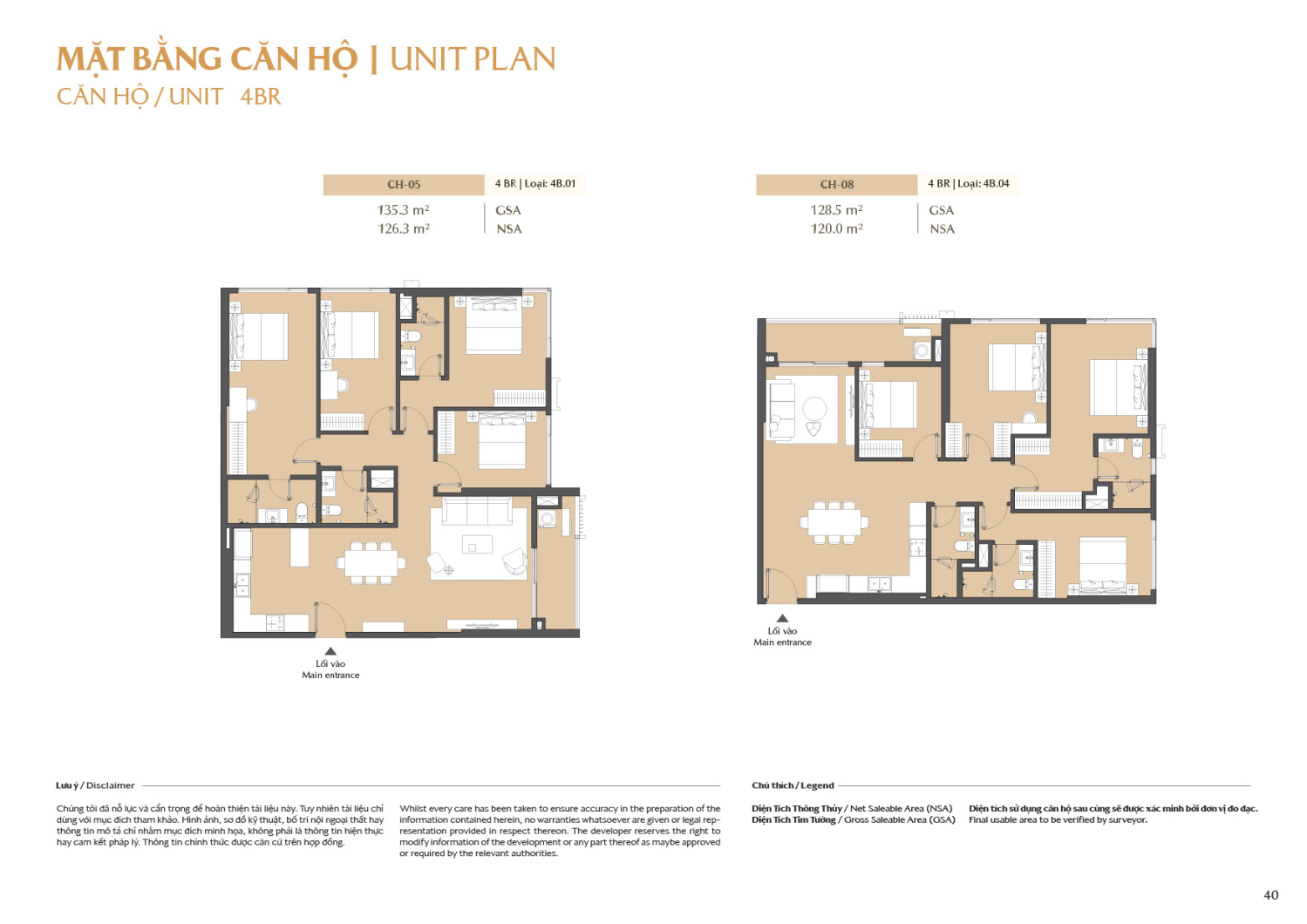 Layout căn hộ 4 ph&ograve;ng ngủ to&agrave; B1 - Layout 1