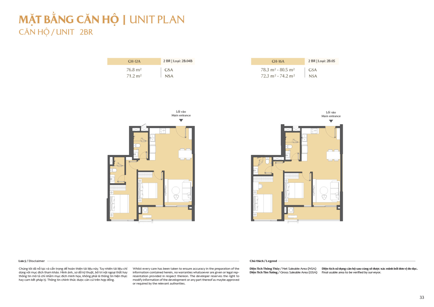 Layout căn hộ 2 ph&ograve;ng ngủ to&agrave; B1 - Layout 2