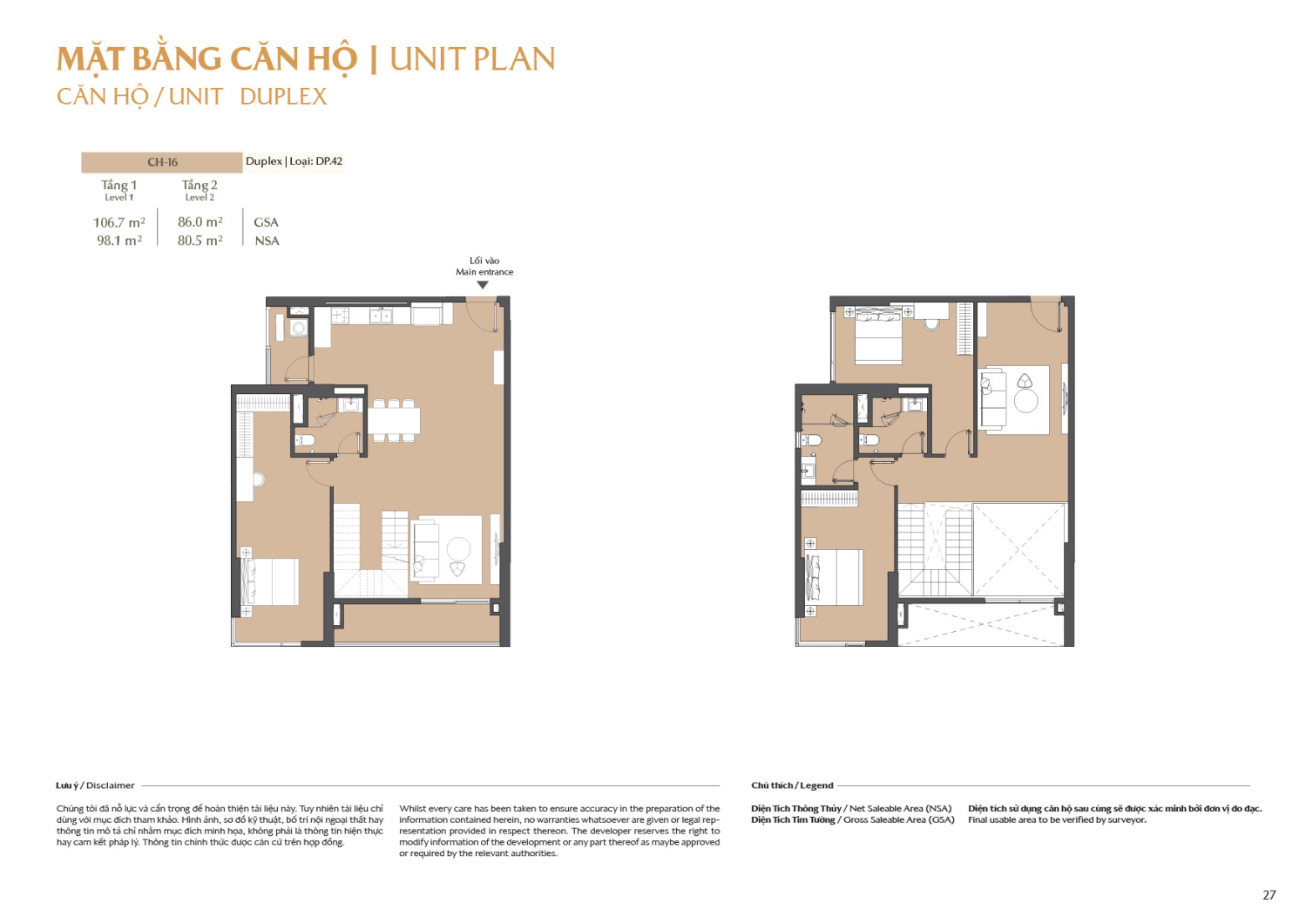 Layout căn hộ  Duplex to&agrave; B2 - Layout 16