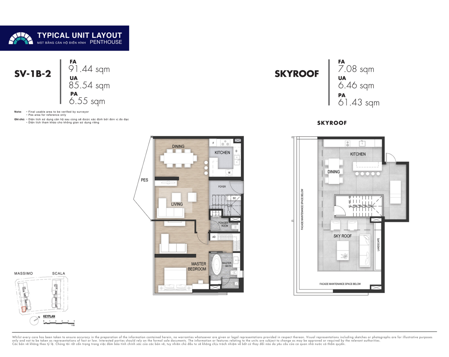 Mặt bằng Penhouse - Layout 2