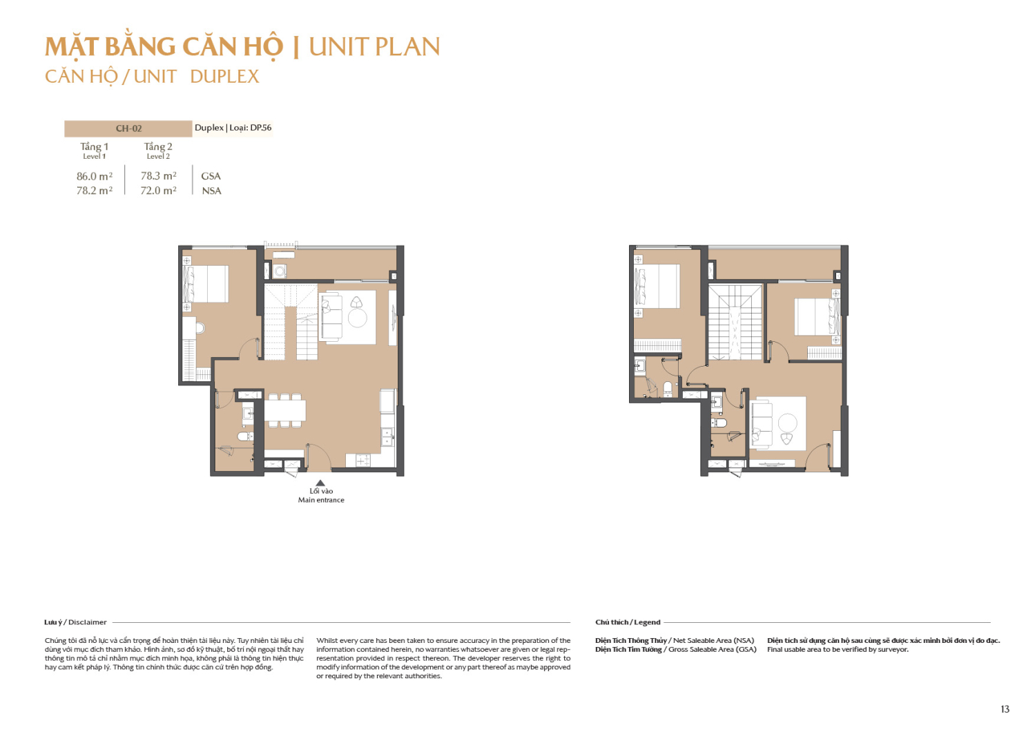 Layout căn hộ  Duplex to&agrave; B2 - Layout 2