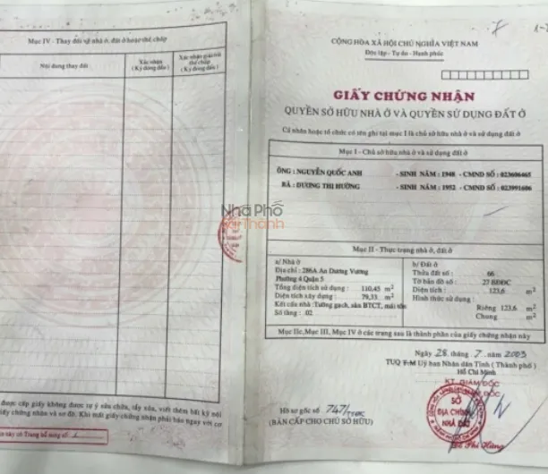 Hình ảnh Bán Nhà Mặt Tiền 286A An Dương Vương, Phường 4, Quận 5