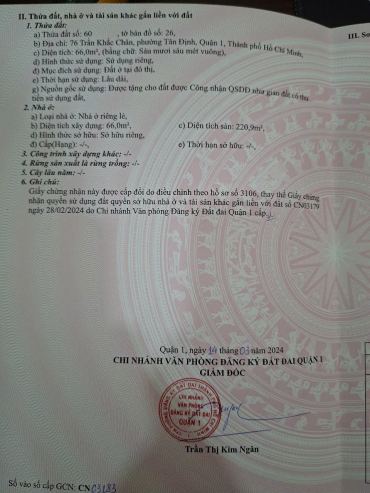 Hình ảnh Bán Nhà Mặt Tiền 76 Trần Khắc Chân, Tân Định, Quận 1