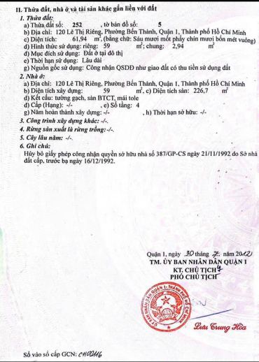 Hình ảnh Bán Nhà Mặt Tiền 120 Lê Thị Riêng, Bến Thành, Quận 1