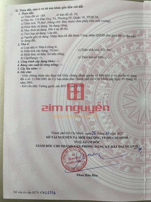 Hình ảnh Bán nhà 110 Đào Duy Từ Phường 5 Quận 10