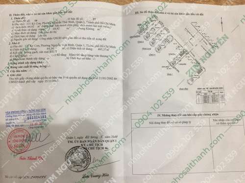 Hình ảnh Bán nhà 131 Ký Con Phường Nguyễn Thái Bình Quận 1