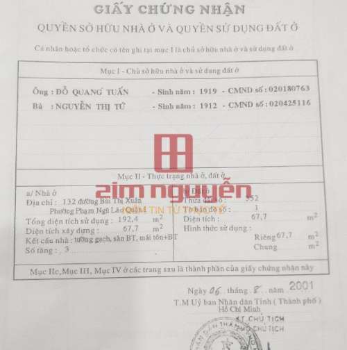 Hình ảnh Bán nhà 132 Bùi Thị Xuân, Phường Phạm Ngũ Lão, Quận 1