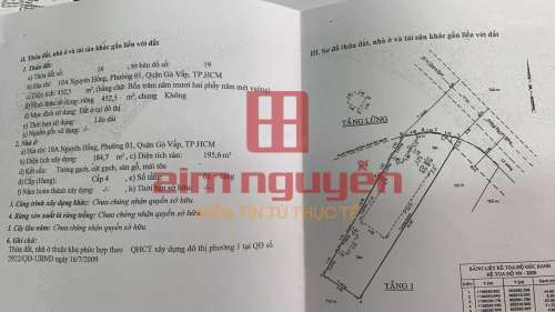 Hình ảnh Bán đất 137-139 Nguyên Hồng Phường 1 Gò Vấp